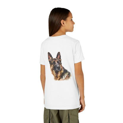 German Shepherd Head Youth Unisex Short Sleeve Crewneck Tee