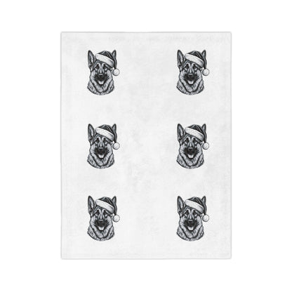 Santa Paws German Shepherd Velveteen Microfiber Blanket