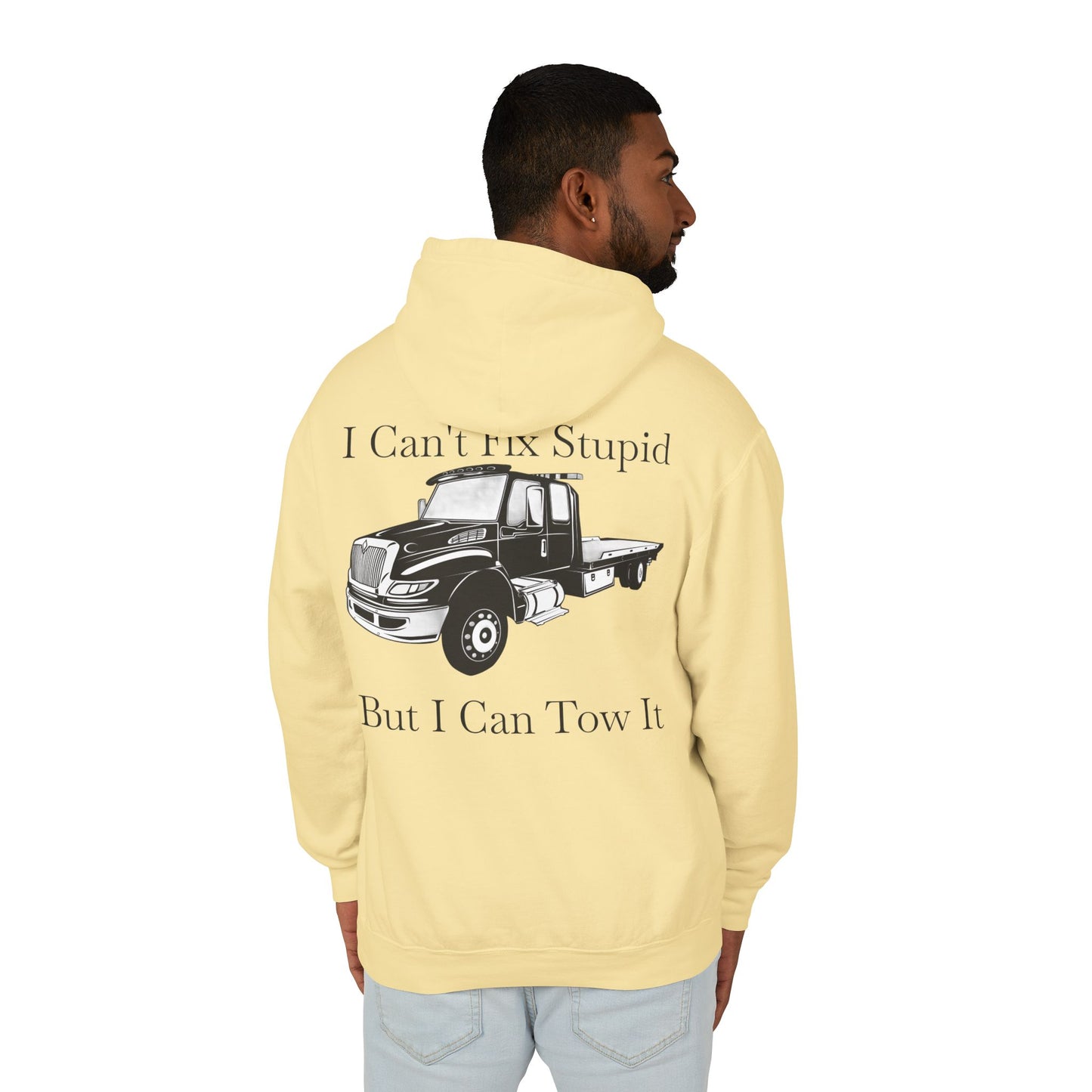 I Can't Fix Stupid Flatbed Tow Truck Unisex Lightweight Hoodie