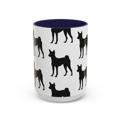 Basenji Silhouette 2-Tone Coffee Mug