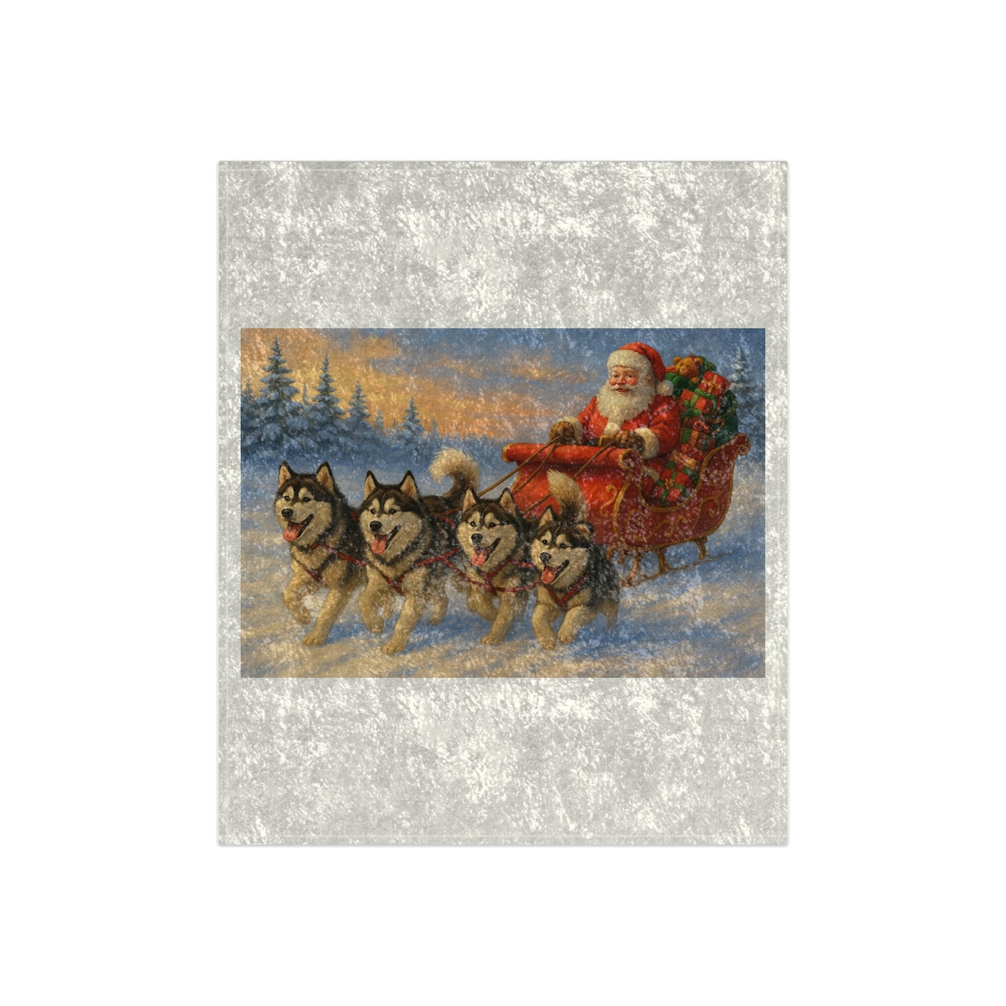 Dashing Through The Snow Crushed Velvet Blanket