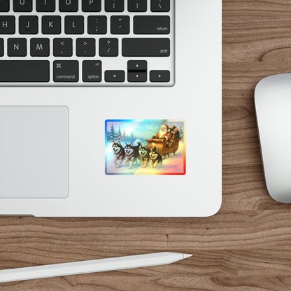 Dashing Through The Snow Holographic Sticker
