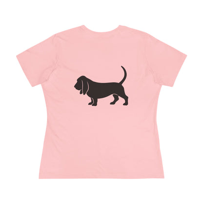Basset Hound Silhouette Women's Short Sleeve Crewneck Tee