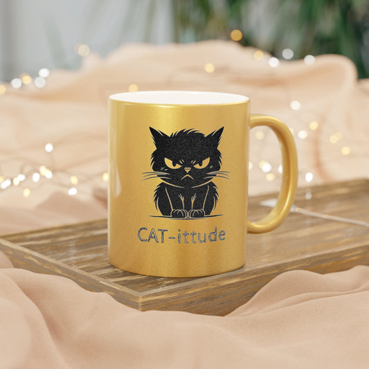 CAT-ittude Metallic Coffee Mug