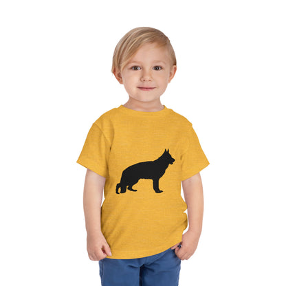 German Shepherd Silhouette Toddler Unisex Short Sleeve Crewneck Tee