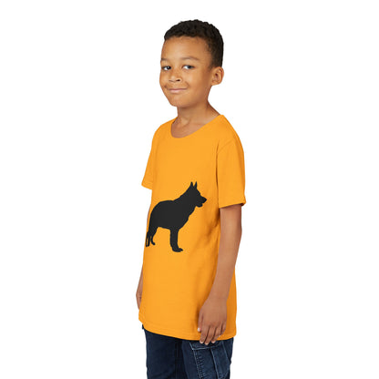 German Shepherd Silhouette Youth Unisex Short Sleeve Crewneck Tee