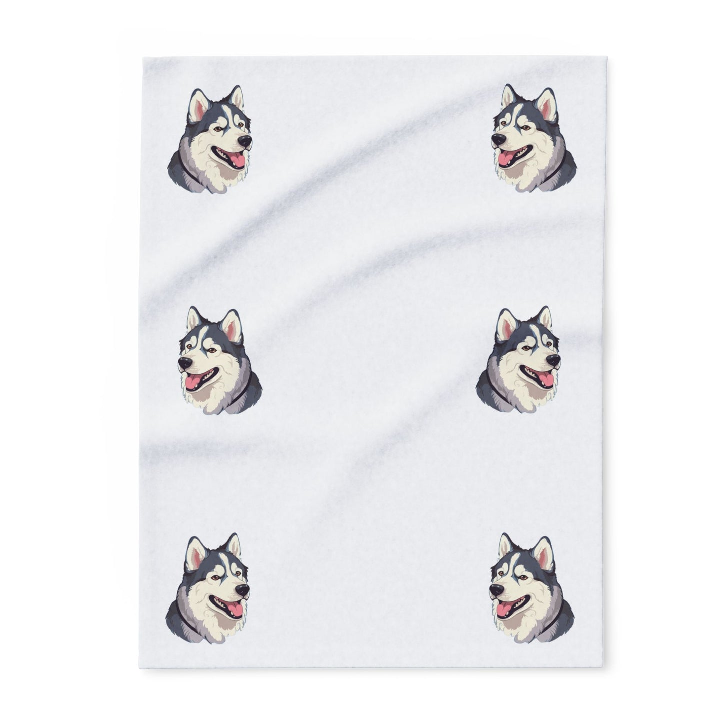 Malamute Head Arctic Fleece Blanket