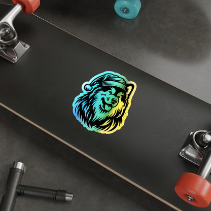 Santa Paws Malamute Holographic Sticker