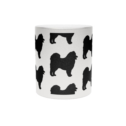 Samoyed Silhouette Metallic Coffee Mug