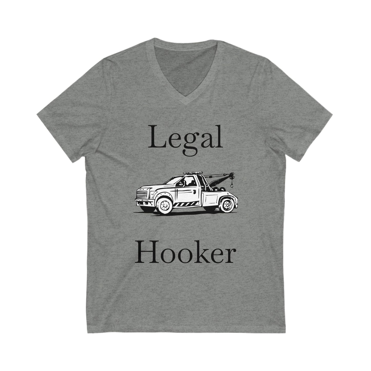 Legal H**ker Wheel Lift Tow Truck Unisex Short Sleeve V-Neck Tee