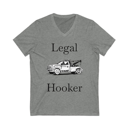 Legal H**ker Wheel Lift Tow Truck Unisex Short Sleeve V-Neck Tee