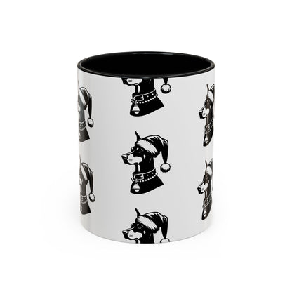 Santa Paws Doberman 2-Tone Coffee Mug