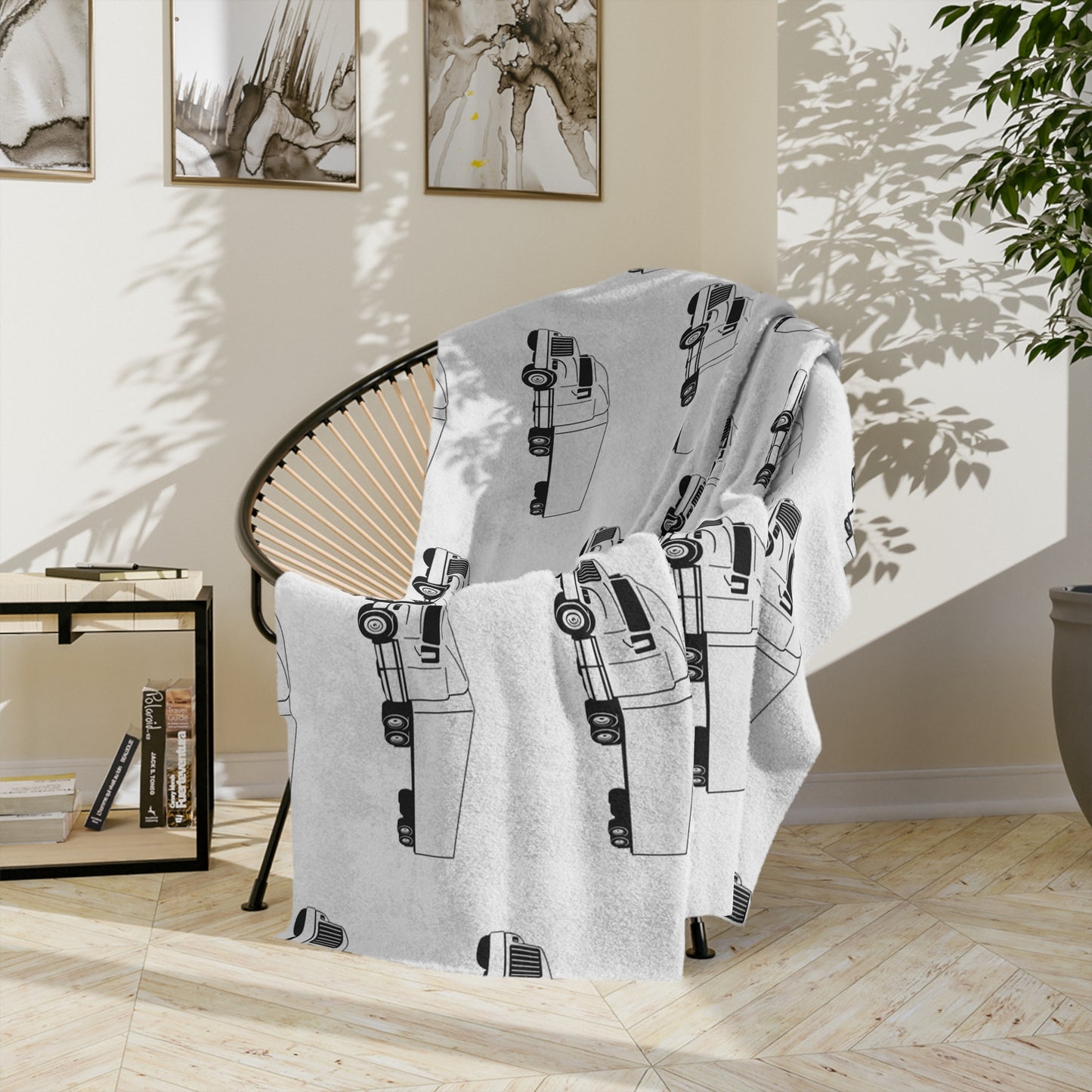 Semi Truck Velveteen Microfiber Blanket