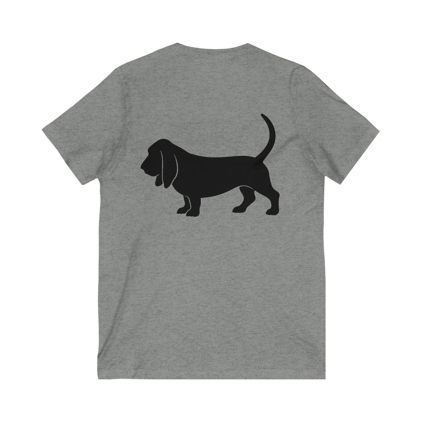 Basset Hound Silhouette Unisex Short Sleeve V-Neck Tee