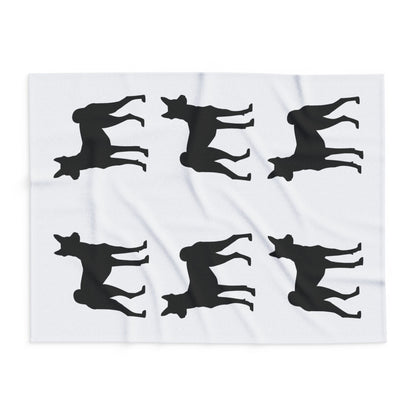 Basenji Silhouette Arctic Fleece Blanket