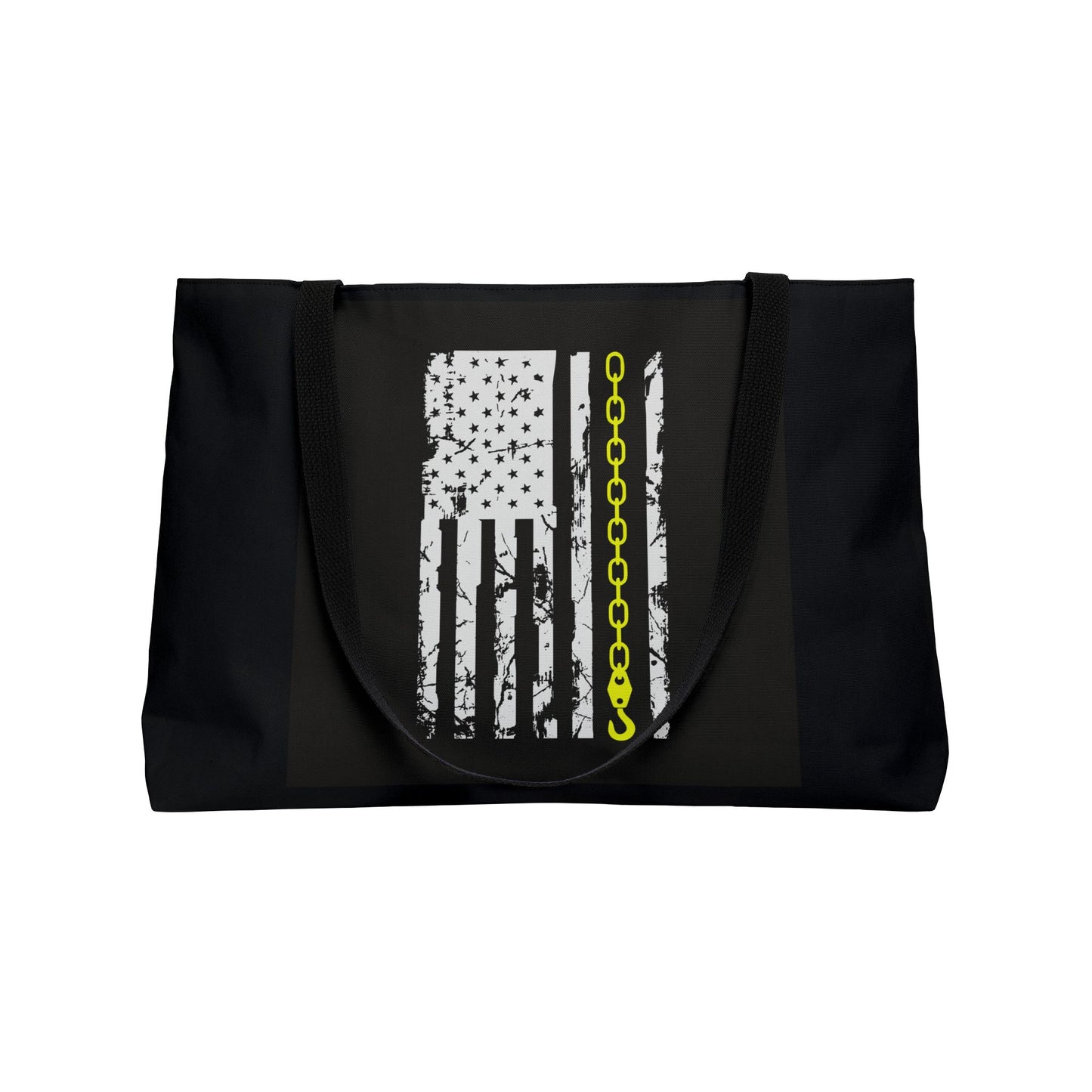 Thin Yellow Line Weekender Tote Bag
