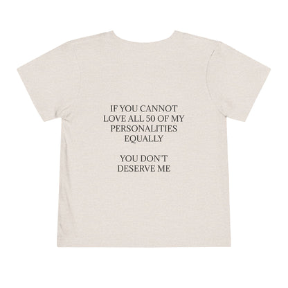 50 Personalities Toddler Unisex Short Sleeve Crewneck Tee