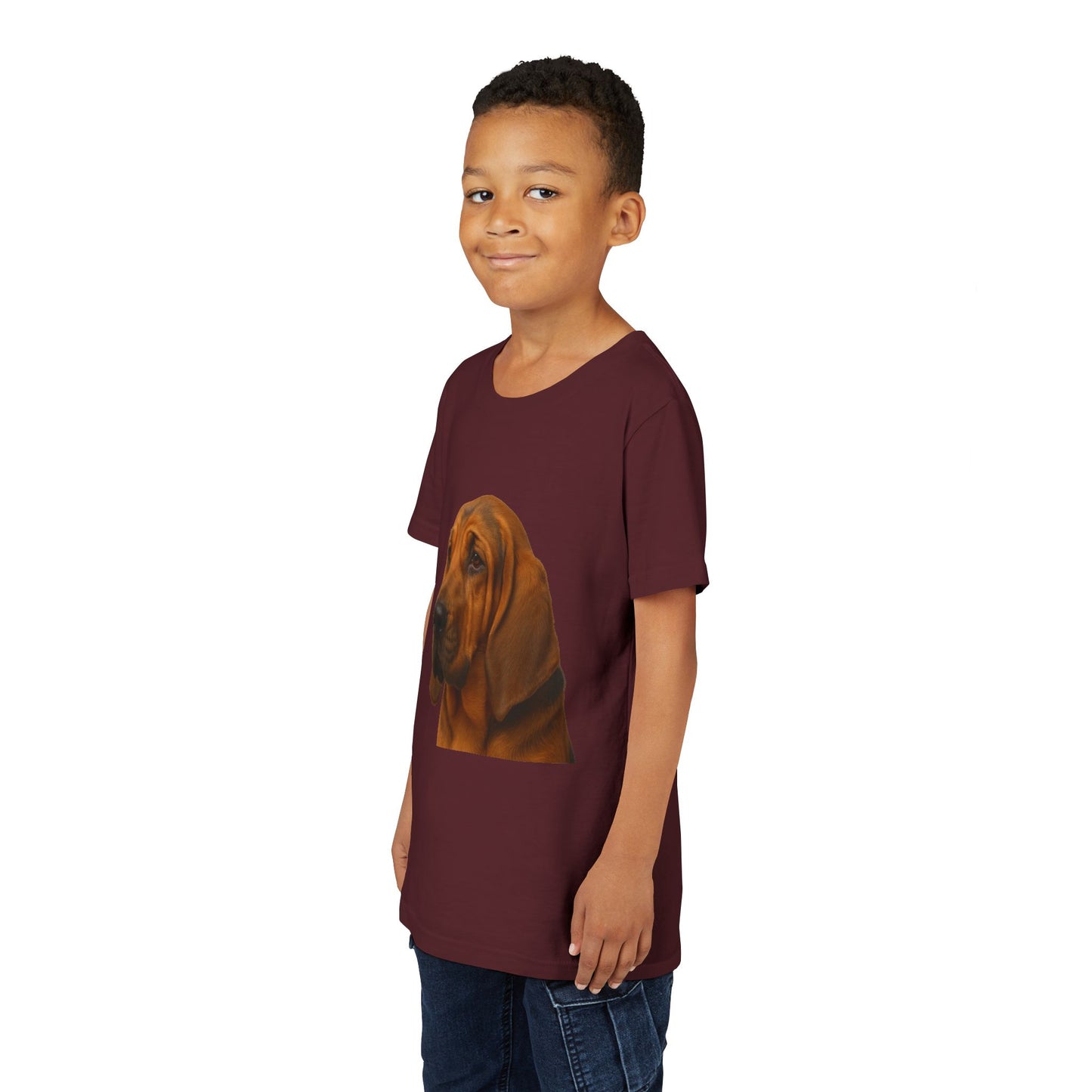Bloodhound Head Youth Unisex Short Sleeve Crewneck Tee
