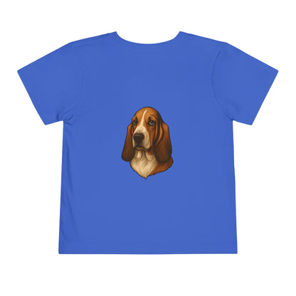 Basset Hound Head Toddler Unisex Short Sleeve Crewneck Tee