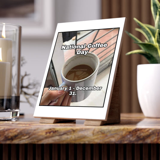 National Coffee Day Ceramic Photo Tile