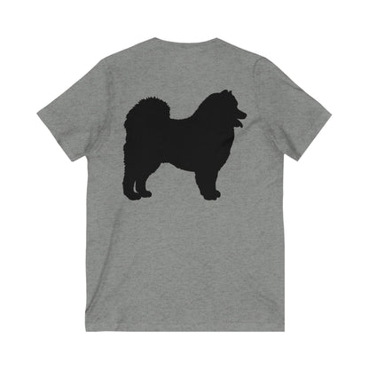 Samoyed Silhouette Unisex Short Sleeve V-Neck Tee