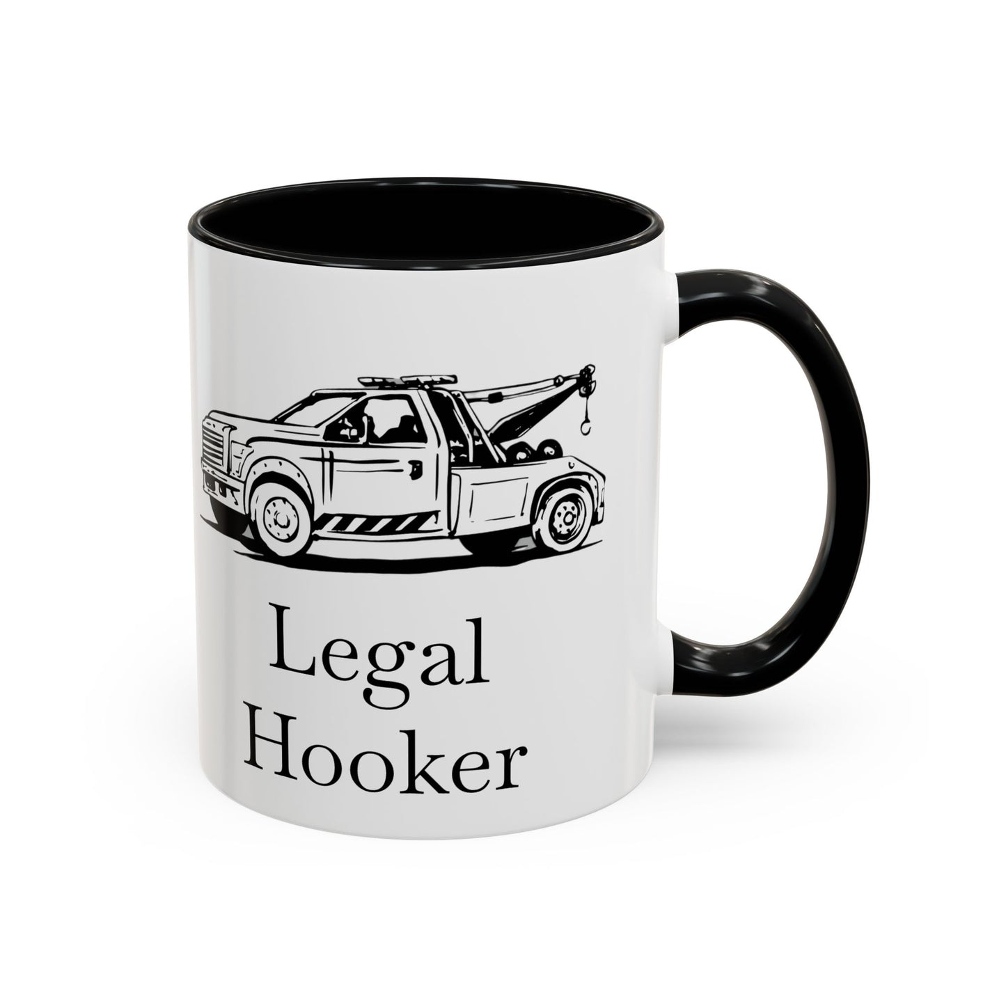 Legal H**ker Wheel Lift Tow Truck 2-Tone Coffee Mug
