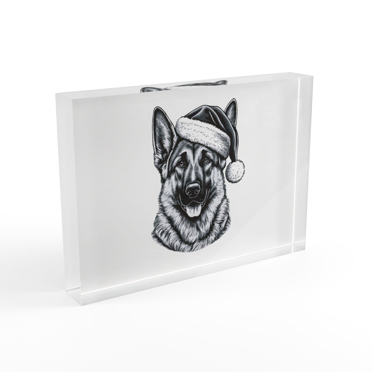 Santa Paws German Shepherd Acrylic Photo Block