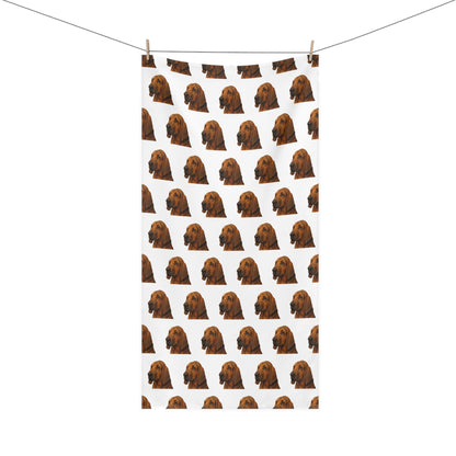 Bloodhound Head Mink-Cotton  Beach Towel
