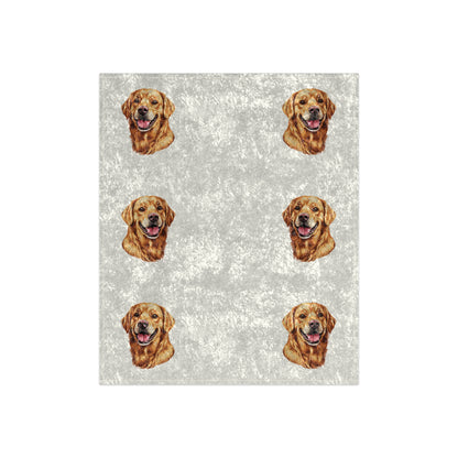 Golden Head Crushed Velvet Blanket