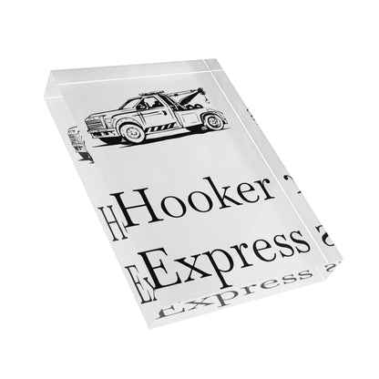 H**ker Express Wheel Lift Tow Truck Acrylic Photo Block