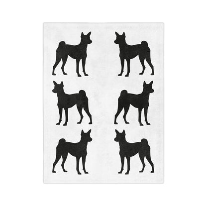 Basenji Silhouette Velveteen Microfiber Blanket