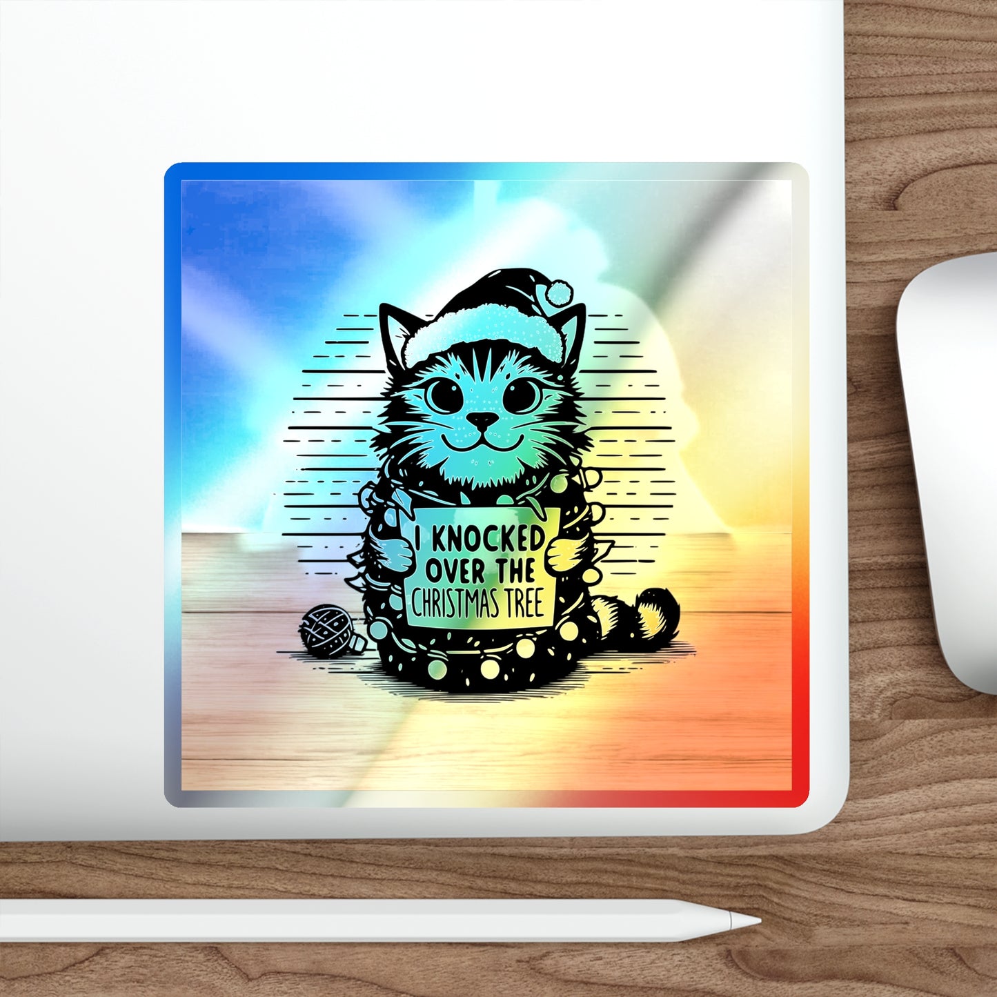 Naughty Cat Holographic Sticker