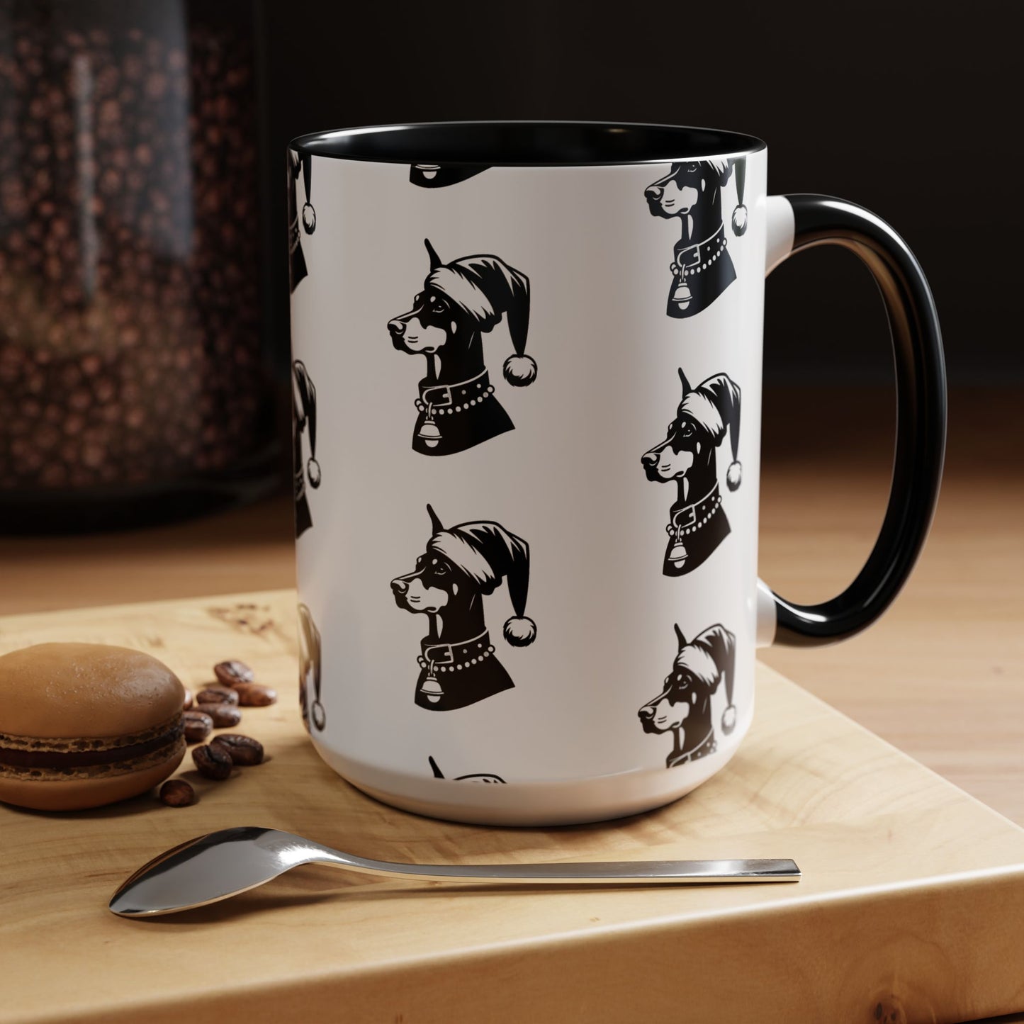 Santa Paws Doberman 2-Tone Coffee Mug