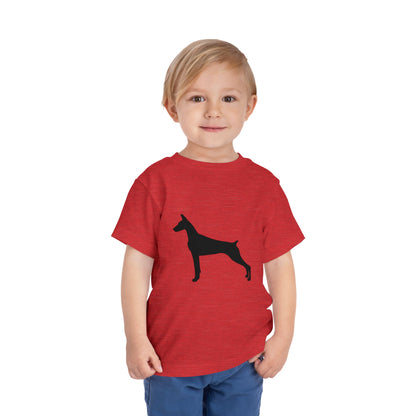 Doberman Silhouette Toddler Unisex Short Sleeve Crewneck Tee