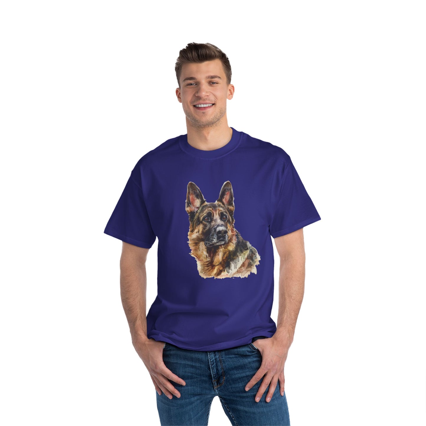 German Shepherd Head Men's Short-Sleeve Crewneck Tee