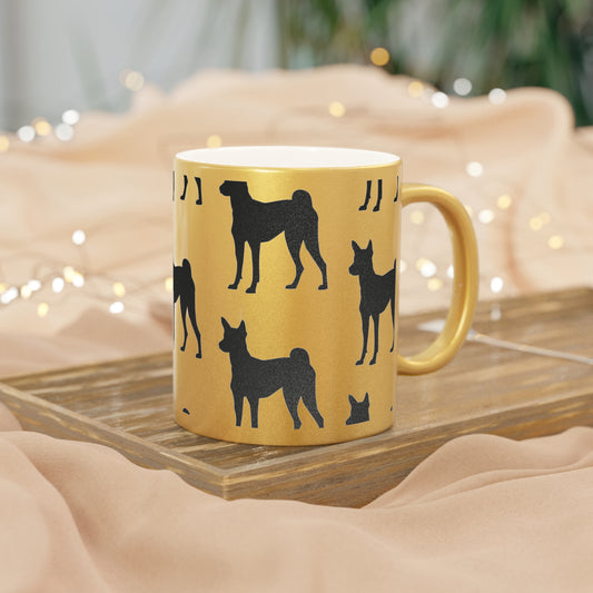 Basenji  Silhouette Metallic Coffee Mug