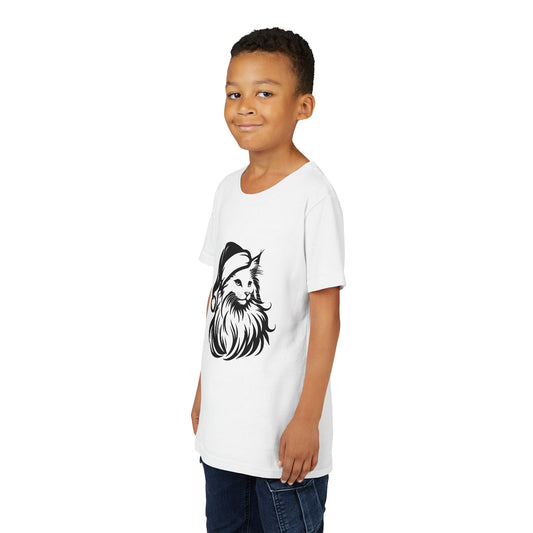 Santa Paws Cat Youth Unisex Short Sleeve Crewneck Tee