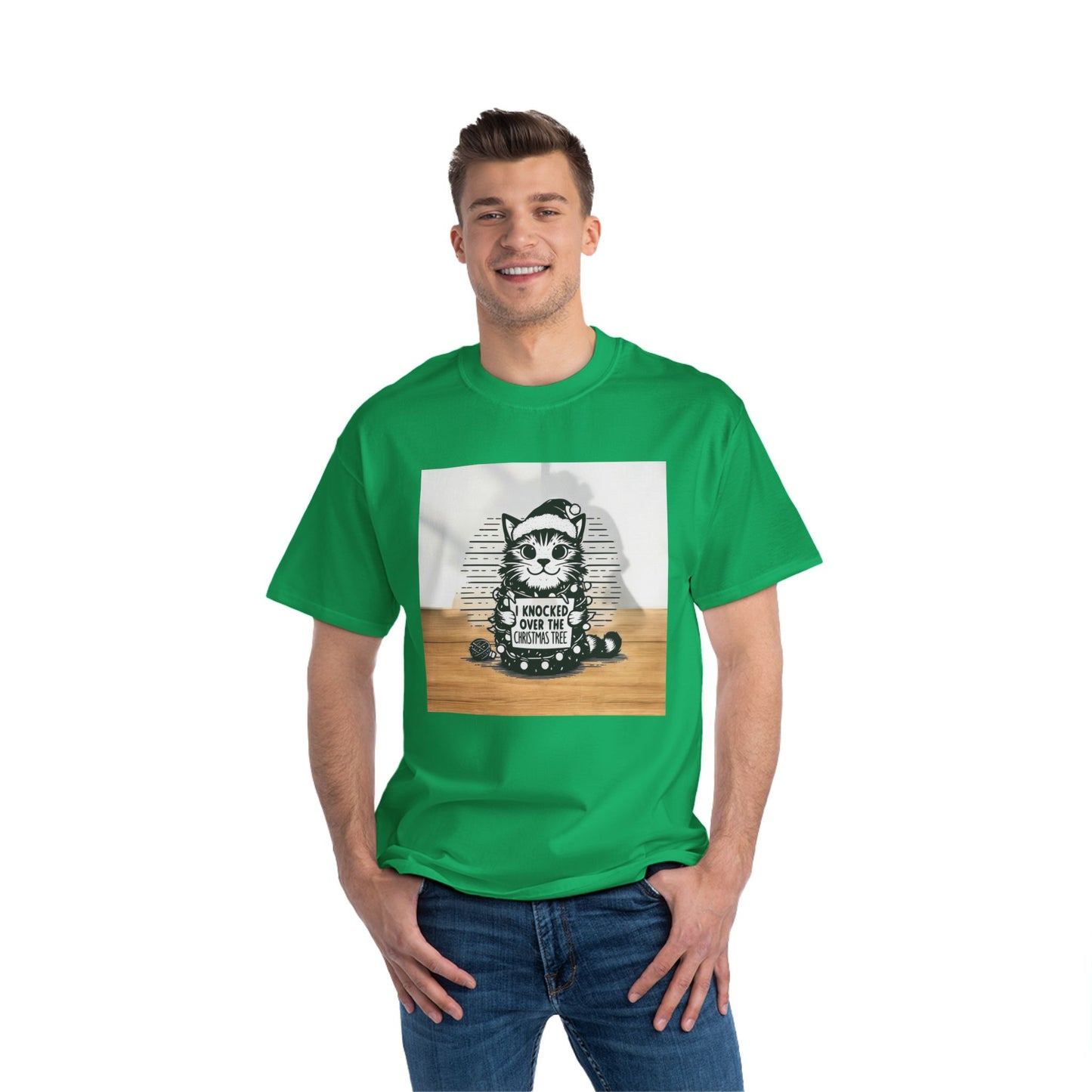 Naughty Cat Men's Short-Sleeve Crewneck Tee