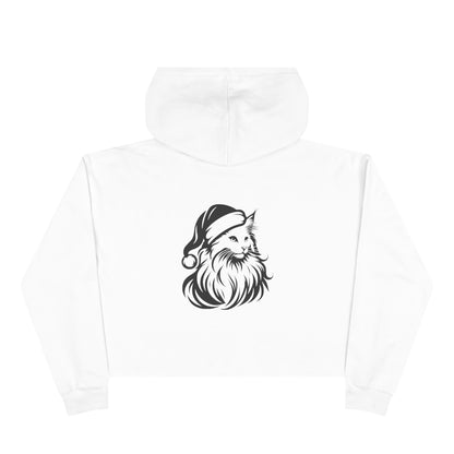 Santa Paws Cat Women's Crop Hoodie