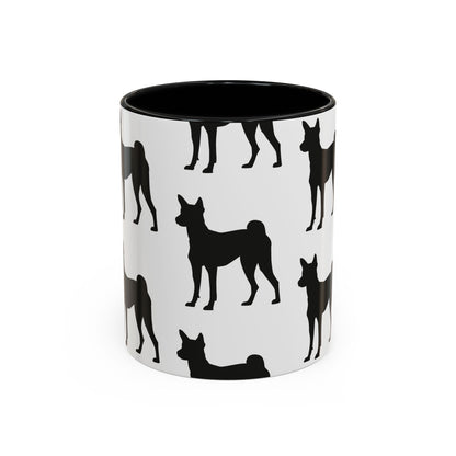 Basenji Silhouette 2-Tone Coffee Mug
