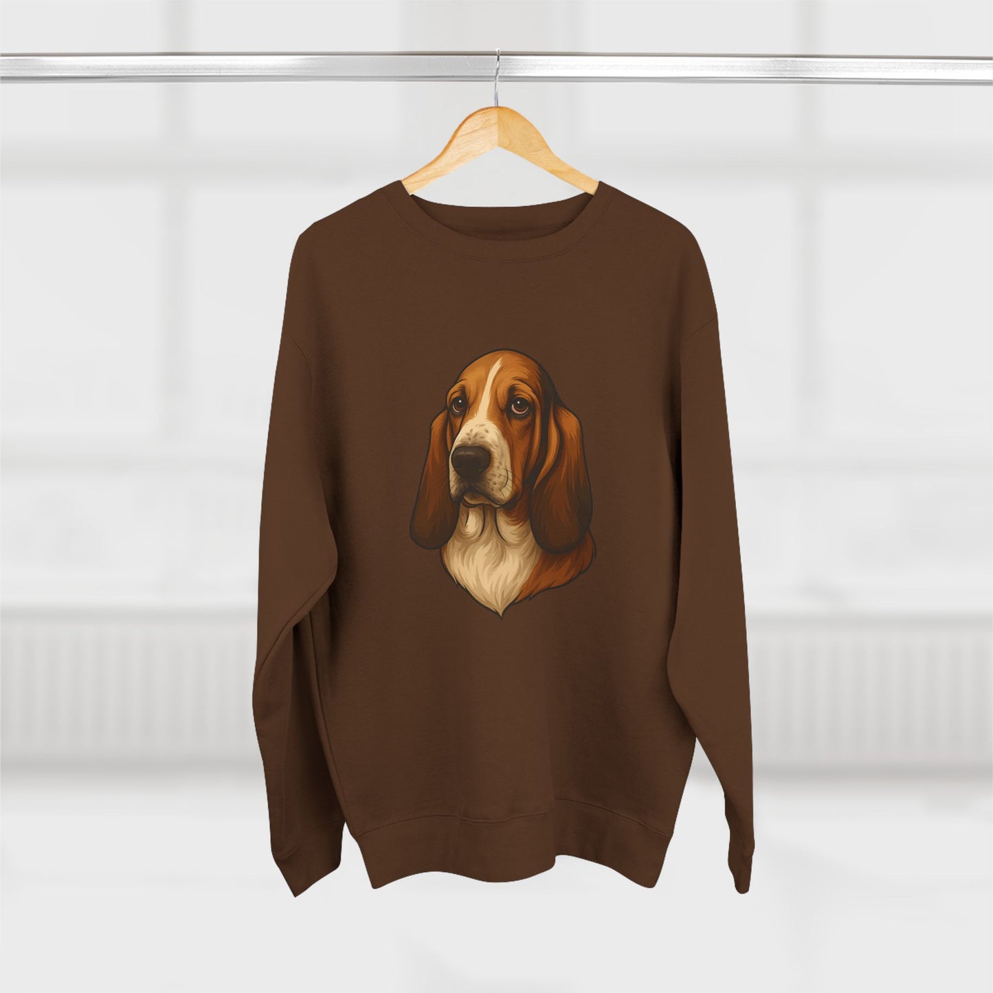 Basset Hound Head Unisex Crewneck Sweatshirt