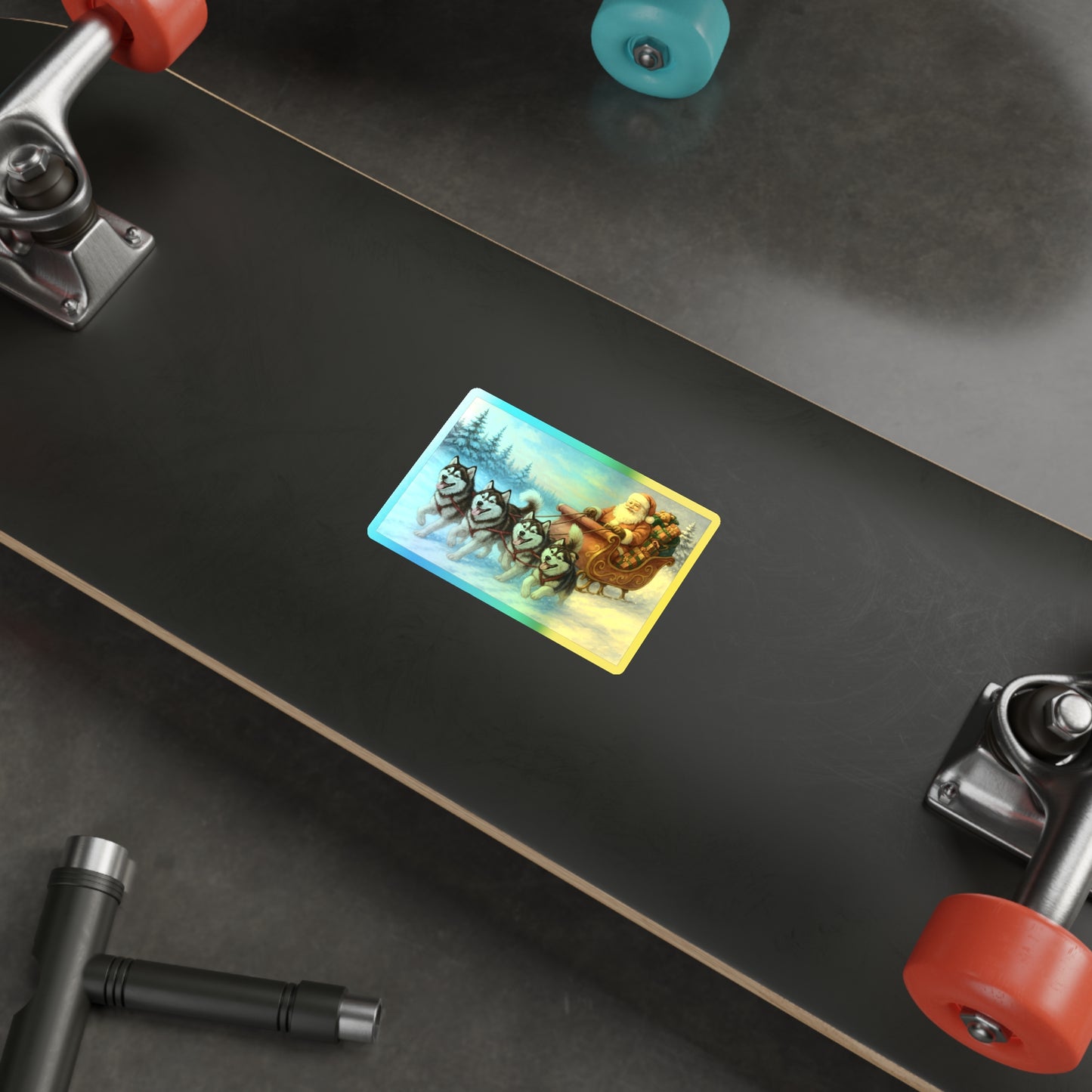 Dashing Through The Snow Holographic Sticker
