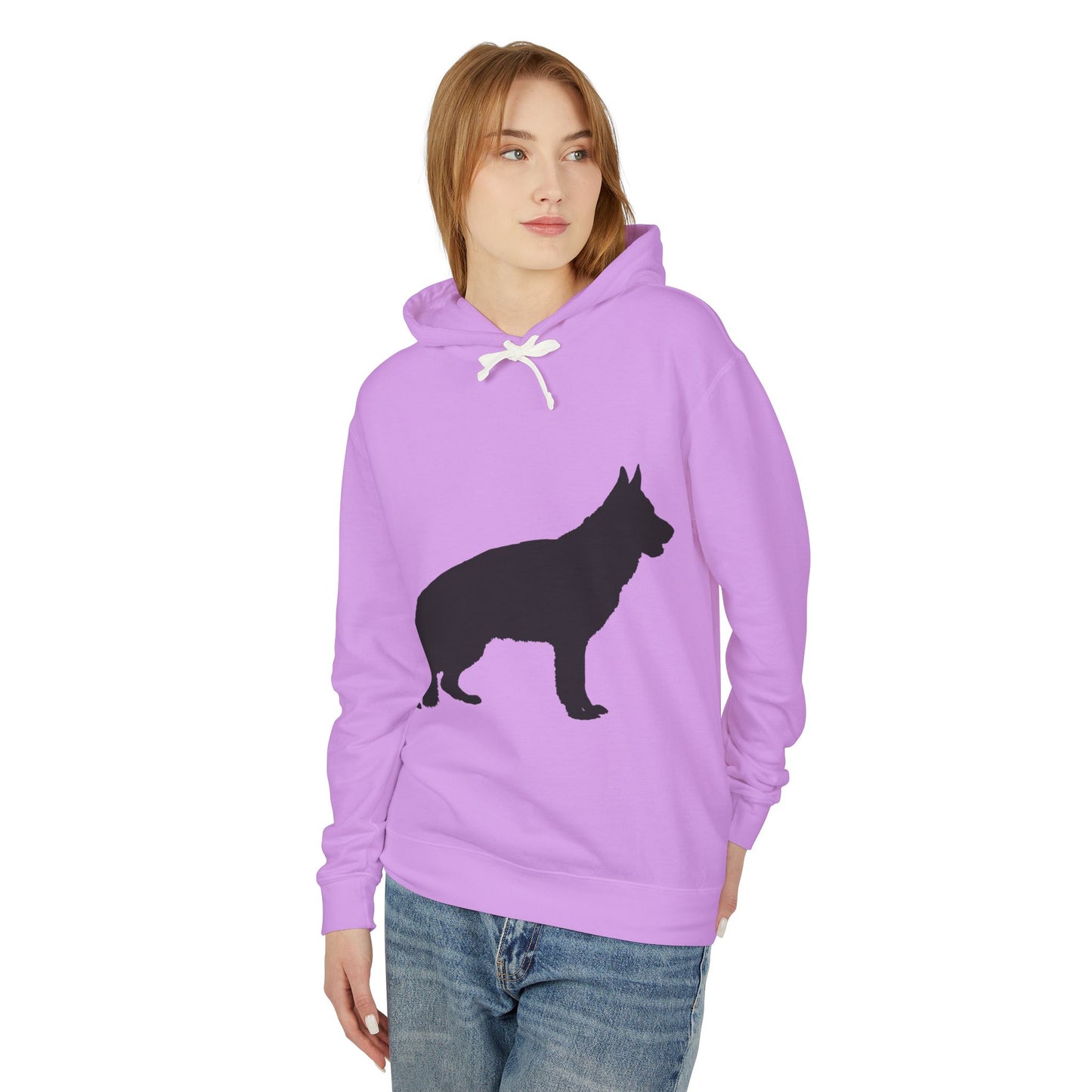 German Shepherd Silhouette Unisex Lightweight Hoodie