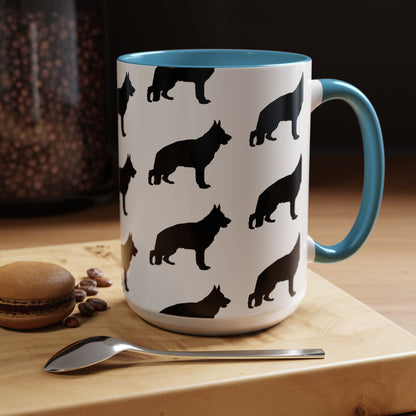 German Shepherd Silhouette 2-Tone Coffee Mug
