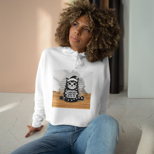 Naughty Cat Women's Crop Hoodie