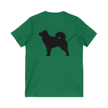 Malamute Silhouette Unisex Short Sleeve V-Neck Tee