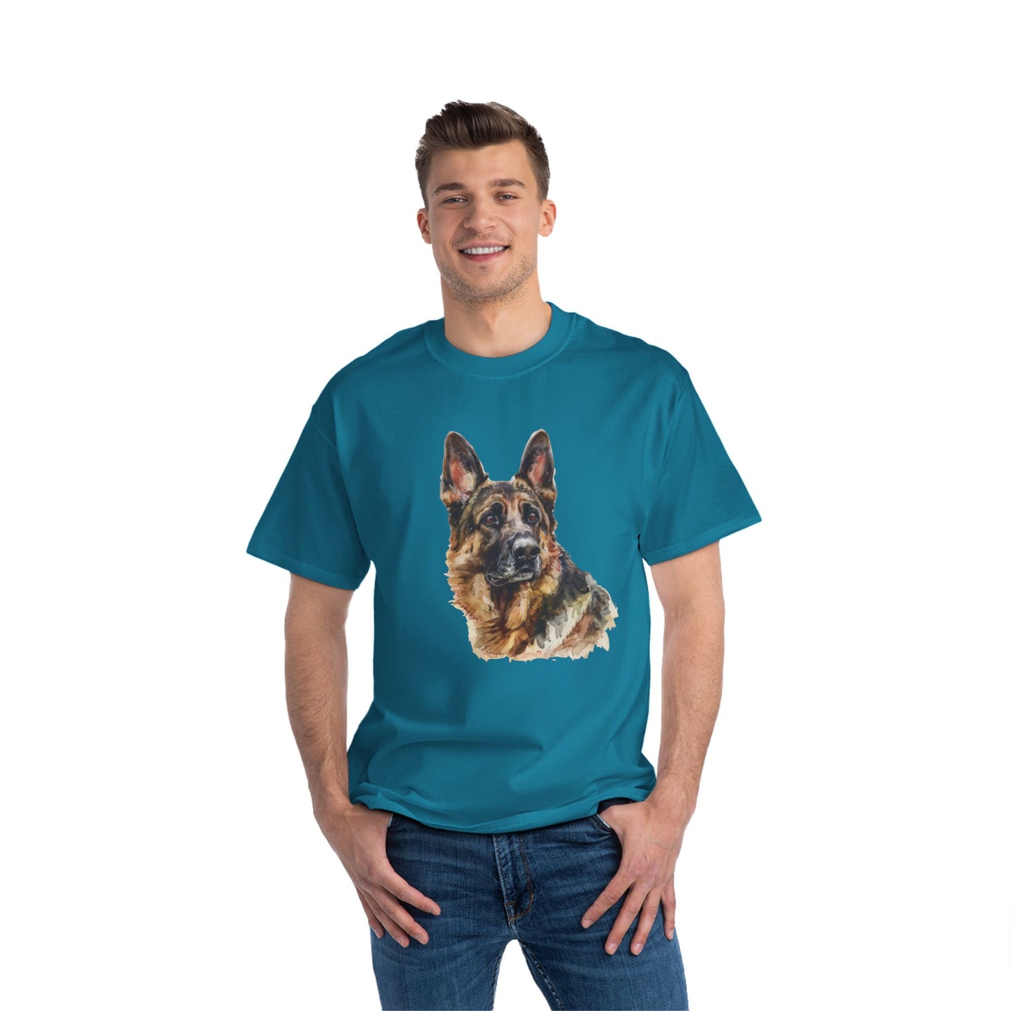 German Shepherd Head Men's Short-Sleeve Crewneck Tee