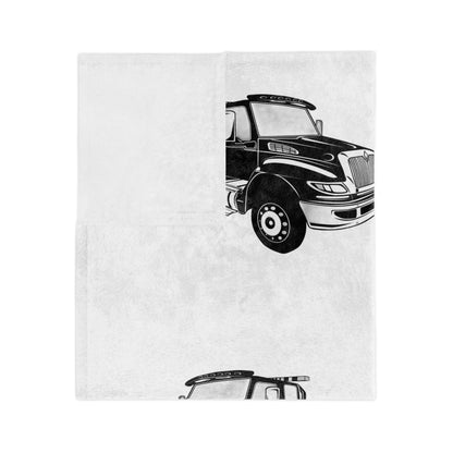 Flatbed Tow Truck Velveteen Microfiber Blanket