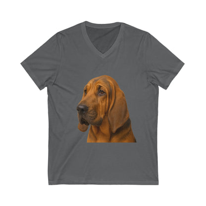 Bloodhound Head Unisex Short Sleeve V-Neck Tee