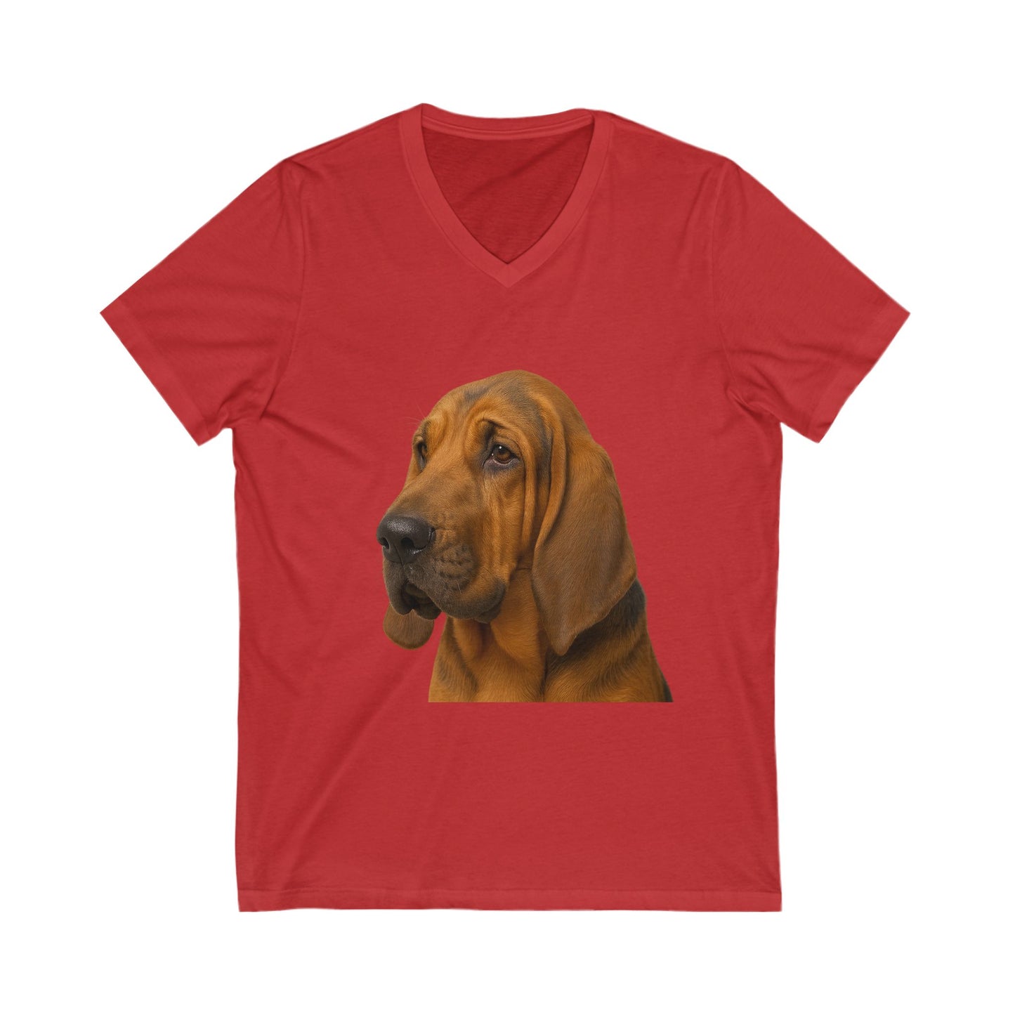 Bloodhound Head Unisex Short Sleeve V-Neck Tee